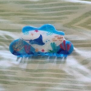 Ocean Coral Resin Hair Claw Clip in Blue
